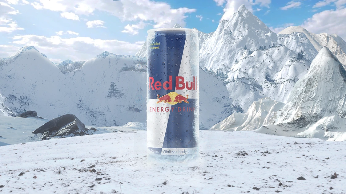 lata de bebida energetica de la marca red bull